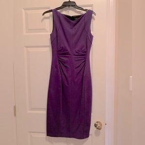NWT Kobi Halperin fitted flattering Plum Ruched Sheath Midi High Neck Dress💜